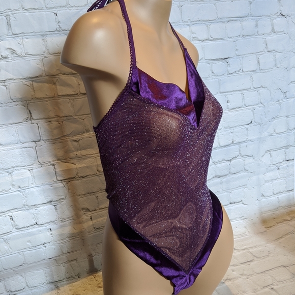 Dreamgirl purple sparkle sheer‎ teddy - Picture 1 of 4
